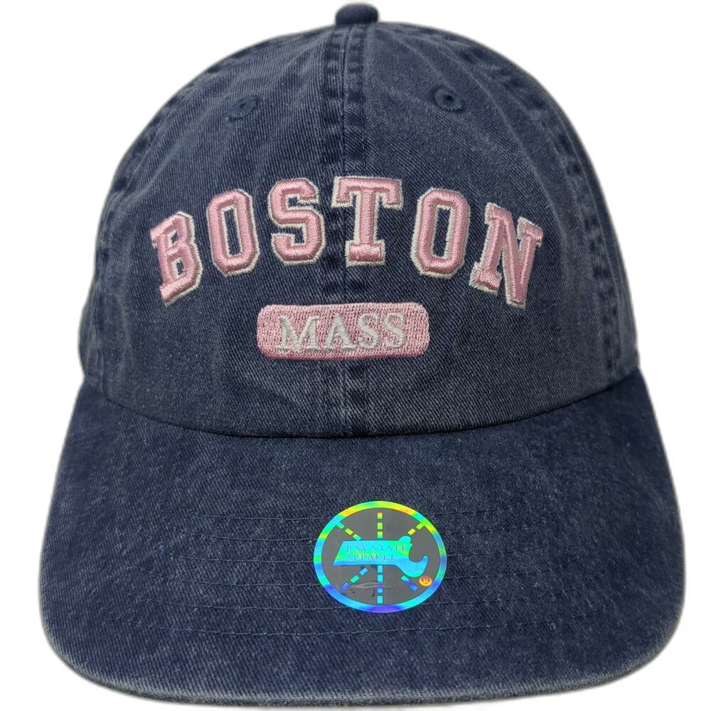 Bay State Apparel Baseball Cap Blue One Size Embroidered Boston Mass 1630 Hat